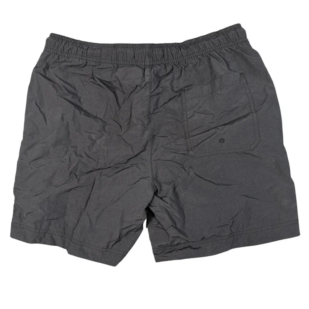PacSun Swim Trunks Mens Medium Black Nylon‎ Mesh Lined Los Angeles Graphic 6in